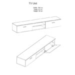 TV unit Salome LED wenge 200x41x190cm - Image 5