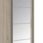 Wardrobe with 2 sliding doors Elodie with mirror sonoma 160x61x216cm - Image 2