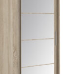 Wardrobe with 2 sliding doors Elodie with mirror sonoma 180x61x216cm - Image 2