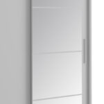Wardrobe with 2 sliding doors Elodie with mirror white 160x61x216cm - Image 2