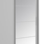 Wardrobe with 2 sliding doors Elodie with mirror white 180x61x216cm - Слика 2
