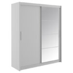 Плакар со 2 лизгачки врати Елоди со огледало бела 180x61x216 см