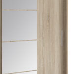 Wardrobe Elodie with 3 sliding doors with mirror in sonoma 200x61x216cm - Image 2