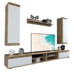 TV unit Sandro walnut-white 175x37x160cm