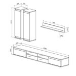 TV unit Sandro walnut-white 220x37x160cm - Image 2