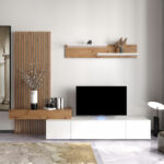 TV unit Litende sonoma-white 249.5x42x199.5cm - Слика 2