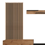 TV unit Litende black-sonoma melamine 249.5x42x199.5cm - Image 3