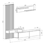 Litende sonoma-white melamine living room set 210x42x199.5cm - Image 3