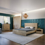 Bruse melamine chest of drawers in sonoma-oak shade 96.7x40.5x92.9cm - Image 2