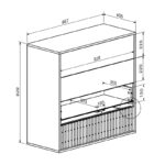 Bruse melamine chest of drawers in sonoma-oak shade 96.7x40.5x92.9cm - Image 4