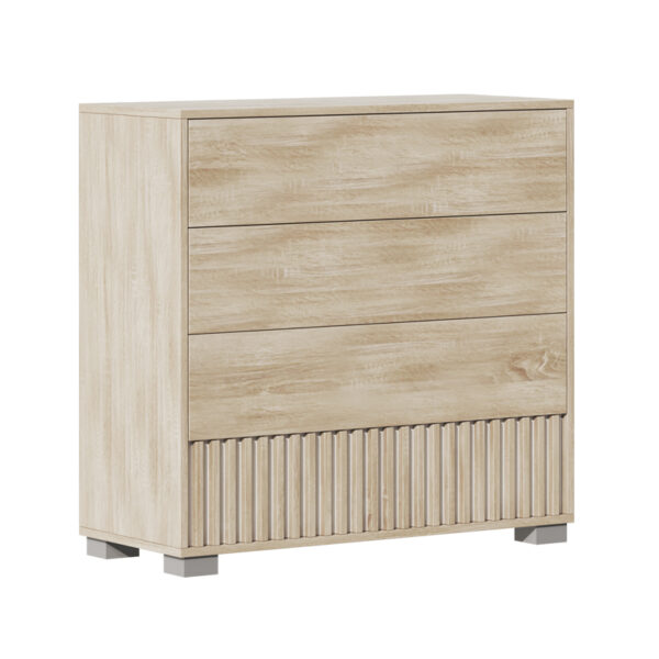 Bruse melamine chest of drawers in sonoma-oak shade 96.7x40.5x92.9cm