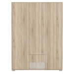 Bruse melamine wardrobe in sonoma-oak shade 148.5x56.5x203.2cm - Image 3