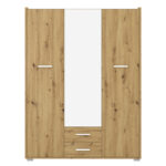 Rutenia melamine wardrobe in oak shade 155.7x54x203cm - Слика 2