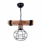 Ceiling light PWL-1033 E27 walnut-black 28.5x15x50cm - Слика 2