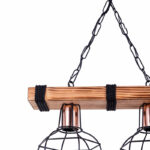 2-light ceiling light PWL-1033 E27 walnut-black 40x15x60cm - Слика 3