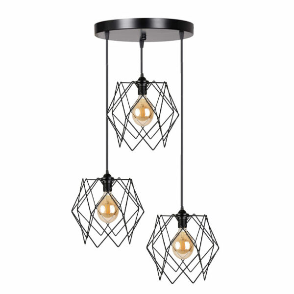 3-light ceiling light Zocie E27 black D30x85cm