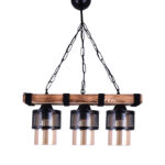 3-light ceiling light PWL-1046 E27 black-walnut 50x15x65cm - Слика 2