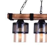 3-light ceiling light PWL-1046 E27 black-walnut 50x15x65cm - Слика 3