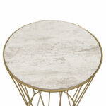 Side table Yava grey antique-golden D35x58cm - Image 2