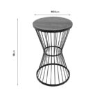 Side table Yava grey antique-golden D35x58cm - Image 3