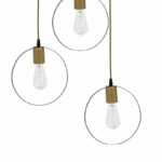 3-light ceiling light Kasper E27 black-gold D30x79cm - Image 2