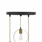 3-light ceiling light Kasper E27 black-gold D30x79cm - Image 3