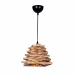 Таванска светилка Ava E27 природна-црна 20x20x65 см