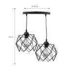 2-light ceiling light Zocie E27 black Φ30x70cm - Image 3
