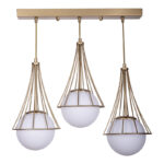 Three-light ceiling lamp Udren white-gold 50x20x78cm