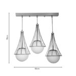 Three-light ceiling lamp Udren white-gold 50x20x78cm - Image 4