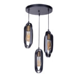 Tahmno three-light ceiling lamp black 30x3x31cm