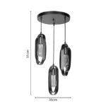 Tahmno three-light ceiling lamp black 30x3x31cm - Слика 4