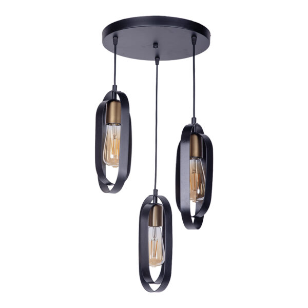 Tahmno three-light ceiling lamp black 30x3x31cm