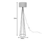 Floor lamp Florencia Ε27 white fabric-metal D40x125cm - Image 2
