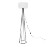 Floor lamp Florencia Ε27 white fabric-metal D40x125cm