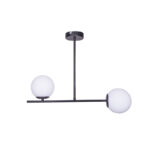 2-light Ceiling light Opedro E27  black metal 60x30x40cm