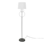 Подна ламба Klerdia E27 црна метална и кремаста ткаенина со димензии 40x40x172 см