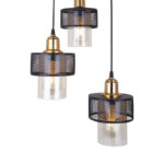 3-light ceiling light PWL-1045 E27 in black-gold D30x85cm - Слика 2