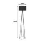 Floor lamp Florencia Ε27 black fabric-metal D40x125cm - Слика 2
