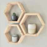 Wall set unit Radix 3 pics solid pine wood natural 30x9x34cm - Слика 2