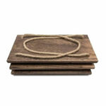 Wall set unit Windmill solid pine wood walnut-natural 40x14x90cm - Image 3