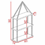 Wall set unit Windmill solid pine wood walnut-natural 40x14x90cm - Image 4