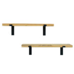 Ѕиден гарнитура Gravity од масивно борово дрво орев-природно 75x14x16.5 см