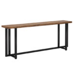 Console Dice solid pine wood walnut-black 150x30x90cm