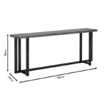 Console Dice solid pine wood walnut-black 150x30x90cm - Image 3