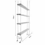 Wall set unit Rabia solid wood natural 99x16x170cm - Image 4