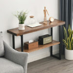 Console Nore solid wood 35mm walnut-black 79x29x85cm - Image 2