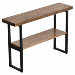 Console Nore solid wood 35mm walnut-black 79x29x85cm