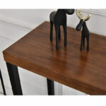 Console Nore solid wood 35mm walnut-black 79x29x85cm - Image 3