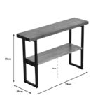 Console Nore solid wood 35mm walnut-black 79x29x85cm - Image 4